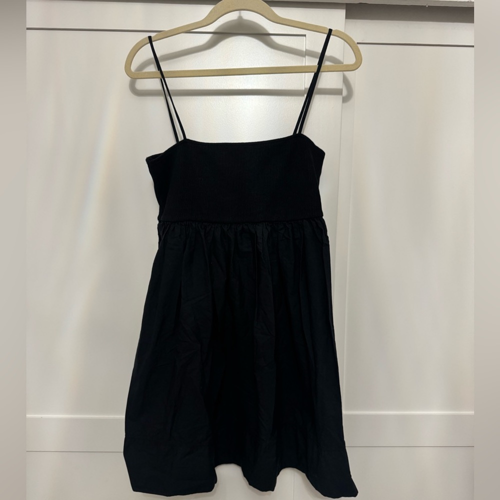 Zara Black Ribbed Top Dress